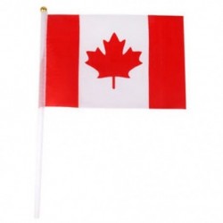 Kézzel hullámzó kanadai nemzeti zászlók műanyag oszlopok 21 x 14 cm-es csomag 12 S3O9
