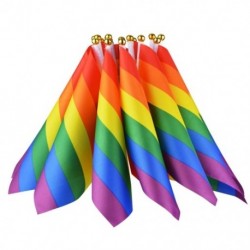 16 darab szivárvány zászló meleg büszkeség zászlók leszbikus béke Lgbt szivárvány zászló Bann Q6K8