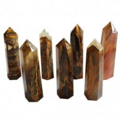 1X (mesterséges természetes sárga citrin kvarc kristály, durva polírozott pont, CoE1A1)