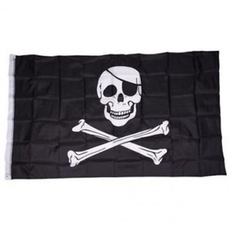 Kalóz FLAG koponya és keresztezett csontok Jolly Rodger nagy 5x3` méretű Z9N1