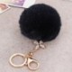 Fekete - 1X (új gyönyörű plüss gömb kulcstartó aranyos gyémánt lóhere medál (fekete) Y8N9)