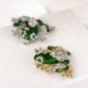 3X (strasszos zöld bross Unisex aranyos állati bross pin női férfi ruha CoJ7W9