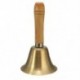 Tömör sárgaréz fa fogantyúval ellátott iskolai ebéd fabolt Hotel Hand Bell Q1A5