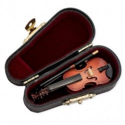 Ajándékok Miniatűr hegedűhangszer-replika, tokkal, 8x3cm O4H3