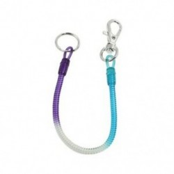 6X (háromszínű műanyag spirálcsomagolt zárócsomó homárbilincs kulcstartó lánc J9T6)