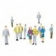 2X (20 darabos G méret: 1:25 Mixes festett modellek emberek vonat park utca utasok S4B7