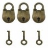 3X (3 db vintage antik stílusú mini medvefej archaizált lakatok kulcstartóval Z7S6