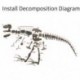 1X (nagy dinoszauruszos fosszilis koponya állatmodell játékok Tyrannosaurus Rex összeszerelés C3G7