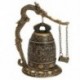 6X (Nemzeti Kézzel készített sárgaréz harang faragott sárkány buddhista buddha órája Bronz J8Y7