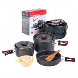3X (Naturehike kültéri étkészlet kemping túrázáshoz 1 konyhai készlet 4 az 1-ben PicnicC4G1
