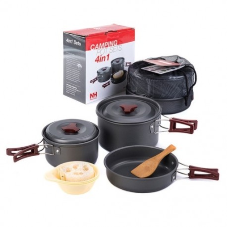 3X (Naturehike kültéri étkészlet kemping túrázáshoz 1 konyhai készlet 4 az 1-ben PicnicC4G1