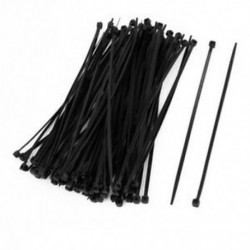 1X (100 db 150 mm x 2 mm elektromos kábelkötésű nylon rögzítő fekete R5V4)
