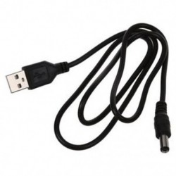 USB kábel 5,5 mm / 2,1 mm, 5 V DC hordócsatlakozó tápkábel (fekete, 75 cm) F1N1