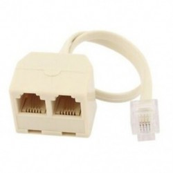 RJ11 6P4C kétirányú kimenő telefon Jack Splitter adapter Bézs K8A2
