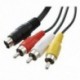 1,45 M hosszú 4 tűs S-videó videokamera 3 hüvelyes RCA kompozit kábelhez, fekete N8P7