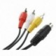 1,45 M hosszú 4 tűs S-videó videokamera 3 hüvelyes RCA kompozit kábelhez, fekete N8P7