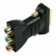 1X (1 DVI-I24  5 dugaszos és 3 RCA csatlakozódugó-átalakító adapter (fekete) C6B2)
