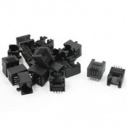 20db RJ45 8P8C Számítógép Internet Hálózat NYÁK-aljzat Fekete D4Y1