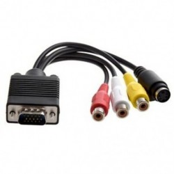 2X (VGA adapter a TV S-Video RCA kimeneti kábelhez a PC Video S3U4 számára)