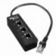 RJ45 hím - 3 RJ45 aljú hálózati hosszabbító kábel-elosztó LAN Etherne S7N3