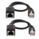 2X (30 cm-es RJ45 hosszabbító kábel, hím-Ethernet kábel két hálózathoz B3R9)