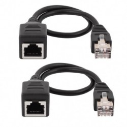 2X (30 cm-es RJ45 hosszabbító kábel, hím-Ethernet kábel két hálózathoz B3R9)