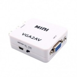 1080P Mini VGA-RCA AV átalakító 3,5 mm-es VGA 2AV / CVBS Audio   A O2B6-tal