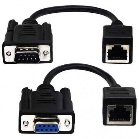 RJ45 – RS232 kábel, DB9 9-pólusú soros csatlakozó aljzat és férfi RJ45-ös csatlakozóhoz, Cat5 / J1P3