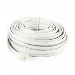 40Ft 12M RJ11 6P2C telefon telefon modem kábel kábel fehér 2db W1O6