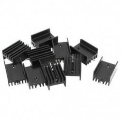 10 db 21x15x11 mm-es fekete alumínium hűtőborda TO-220 Mosfet tranzisztorokhoz K5E8
