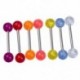 1X (7 színű csillogó nyelv bárcsengő súlyzó test-piercing I1N9)