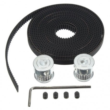 2X (3 méteres GT2 fogasszíj és 2PCS vezérműgörgő 16T Bore5mm 3D nyomtató R T9I3-hoz)