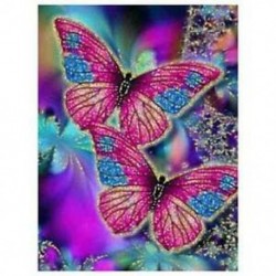 100% teljes 5D Diy Daimond festmény &quot Színes pillangó&quot  3D-s gyémántfestmény D6V2