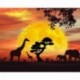 Teljes DIY 5D gyémántfestmény afrikai állatok keresztszemes öltésű gyémánt hímzéssel I9G7