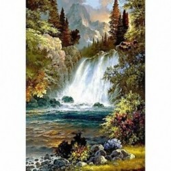 2X (DIY teljes gyémánt hímzés jellegű vízesés fotó egyedi Diamond Painti H5E1
