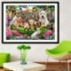 2X (30 * 40 cm-es DIY 5D állati gyémántfestés macska kutya nyúl mintázatú gyémánt N5C6