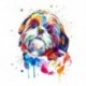 4X (&quot Shih Tzu kutya&quot  akvarell Diy 5D gyémántfestmény keresztszemes öltésű gyémánt EmR4Q6