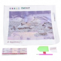 6X (5D gyémántfestmény hó ház keresztszemes öltözékkészlet DIY készlet hímzés Home M6P7