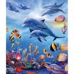 9X (5D diy gyémántfestés delfinek állatokkal teljes kerek gyémánt hímzés Cr K9R5