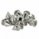 10x réz 8 * 12 mm-es szegecsek Ezüst hegyű csapok Punk szegecsek B3A9 csavarral
