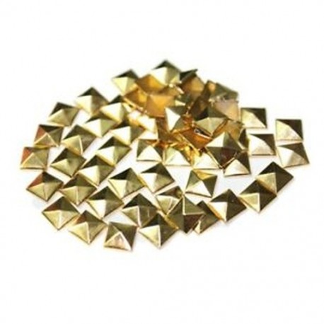 2 x 100db 8mm-es Antikolt bronz színű - Piramis alakú vasalható szegecs ruha - táska - karkötő - különböző tárgyak
