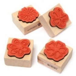 4X DIY édes virágok szett naplója Scrapbook virágos dekoráció fa gumibélyegző F0P3