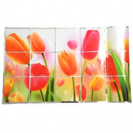 Romantikus tulipán fali matricák konyhai zsír olajálló matricákhoz 73 * 45cm J N4I8