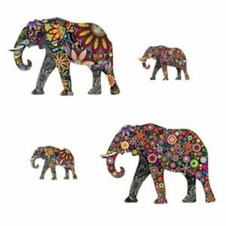 4 db absztrakt elefánt szoba falmatrica PVC matrica Art Transfer Home Decor, R1E5