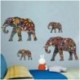 4 db absztrakt elefánt szoba falmatrica PVC matrica Art Transfer Home Decor, R1E5