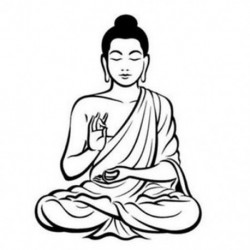 DIY fekete fali matrica Meditáló Buddha matrica Eltávolítható művészeti falfestmény Home Dec C1V7
