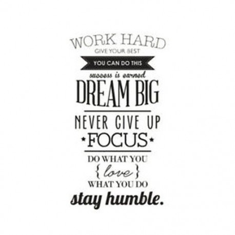 1X (WORK HARD DREAM BIG Idézet fali matrica irodai inspiráló matrica Remova T7D4