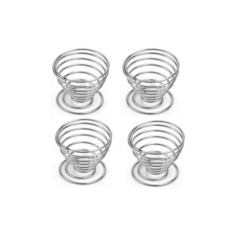 Fém rugós tojástálca főtt tojáspoharak tartótartó ezüst G9Y4