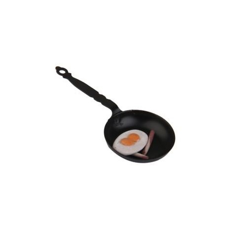 1/12 Dollhouse miniatűr vas Wok buggyantott tojás szalonna bot G5X2 X8W0