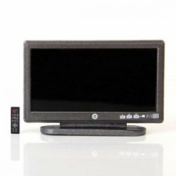 Dollhouse miniatűr szélesképernyős síkképernyős LCD TV távirányítóval szürke V3C1